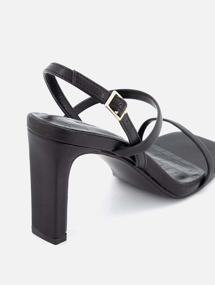 MyRunway Shop Woolworths Black Faux Croc Slingback Sandals for Women